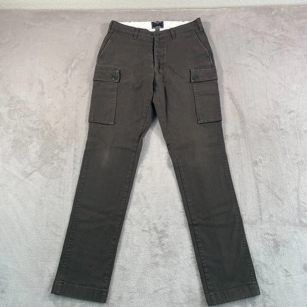 Todd Snyder Cargo Pants Men 28x31 Olive Green Twill Minimalist Military Designer
